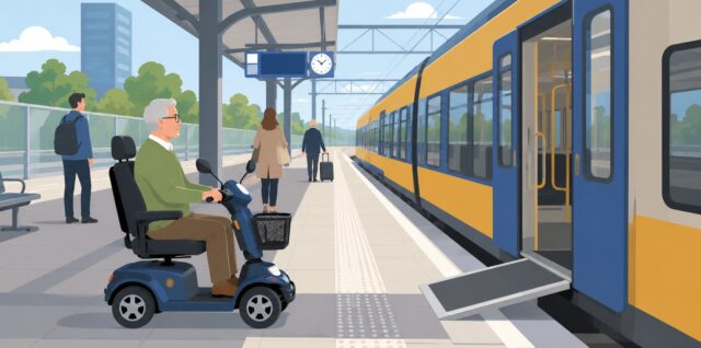 met scootmobiel in de trein